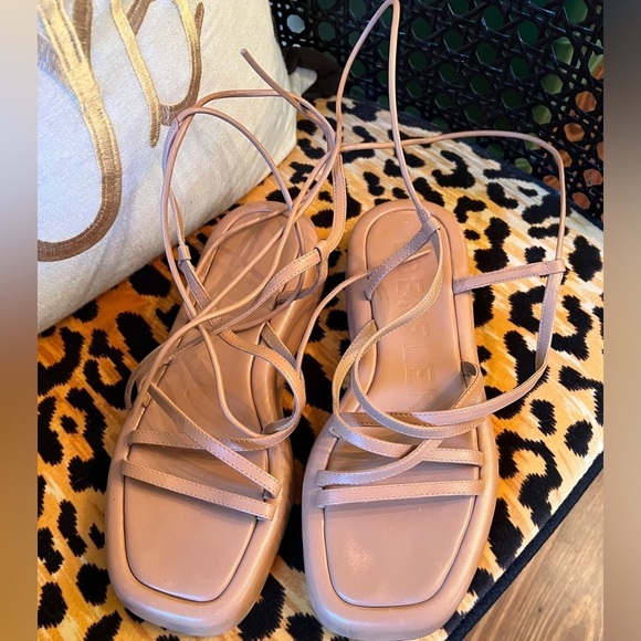 LOEFFLER RANDALL Beau Platform Wrap Tie-Up Sandals in Nude ANTHROPOLOGIE - Picture 5 of 11